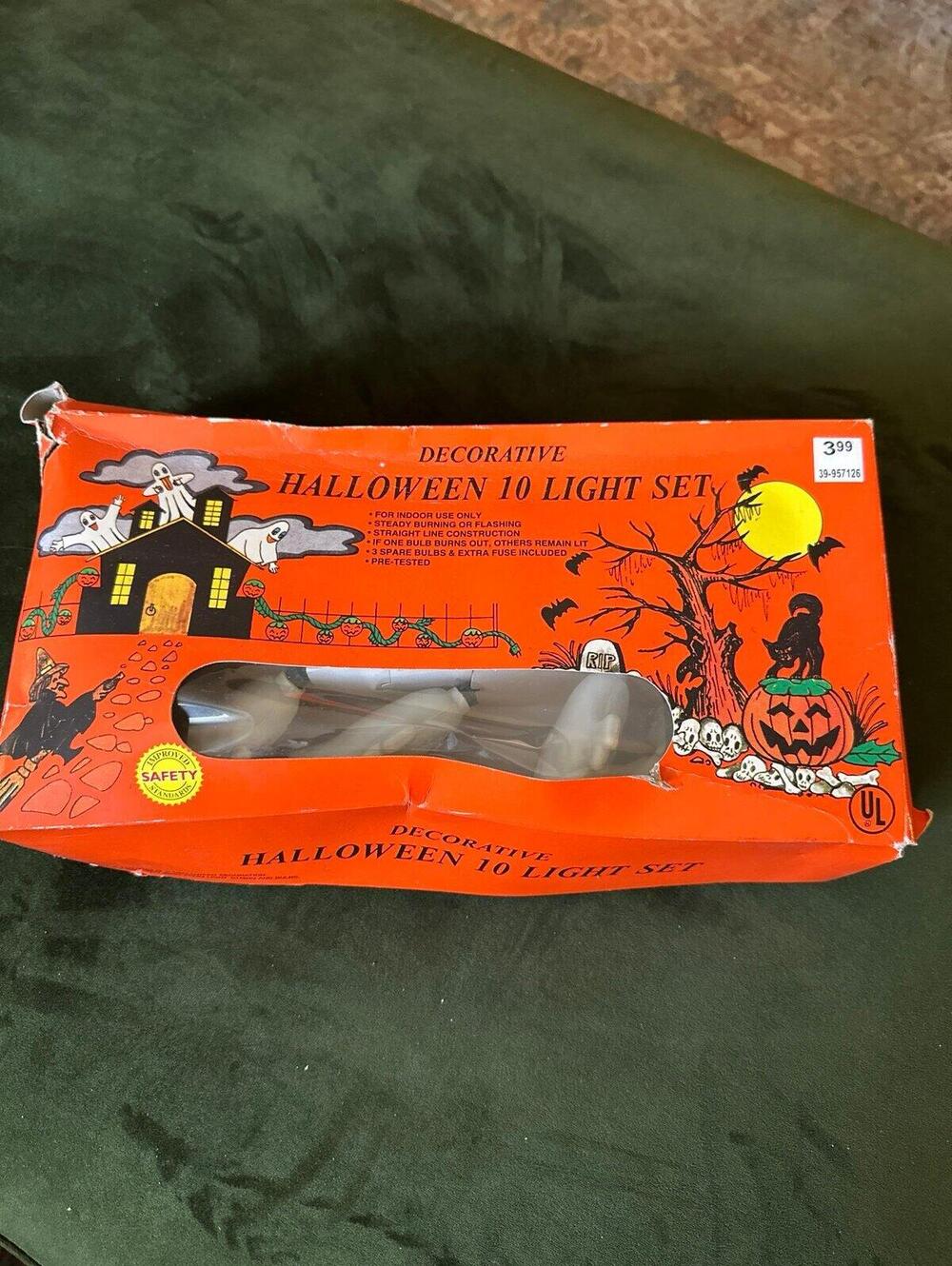 Vintage Halloween Blow Mold Ghost Light Set NEW